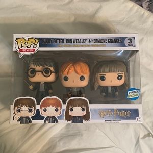 harry potter, ron weasley, hermione granger 3 pack funko pop set
